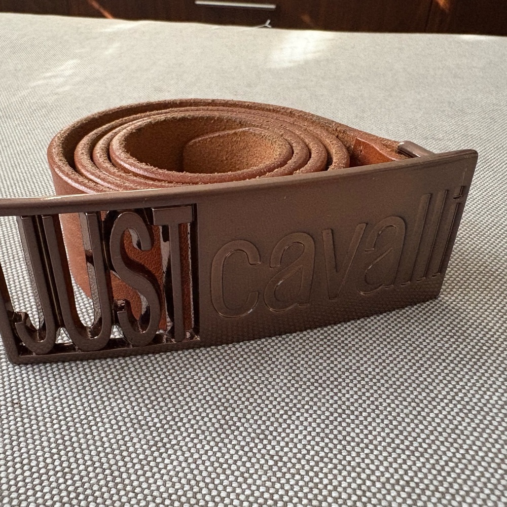 Just Cavalli Chocolate Leather Belt
